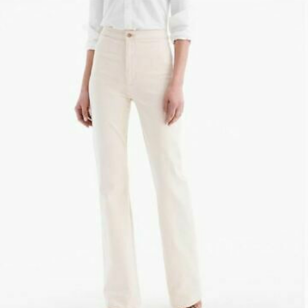 J. Crew High Rise Ecru Flare Jeans